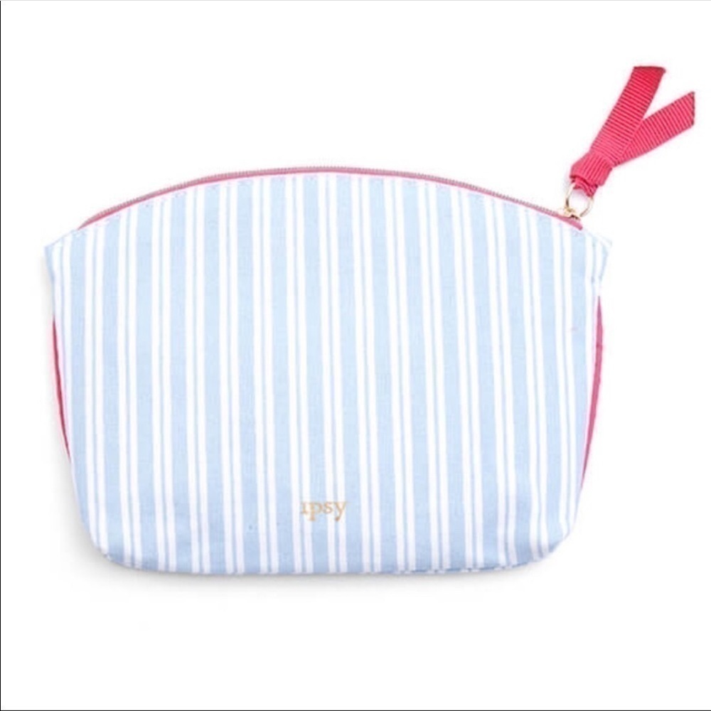 Ipsy Makeup Bag - Blue/White Stripe